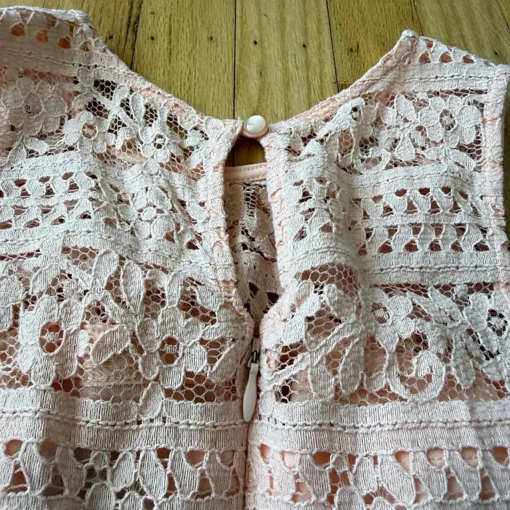 Disney Princess Girl's Pink Floral Lace Ruffle Sleeveless A-Line Dress Size S